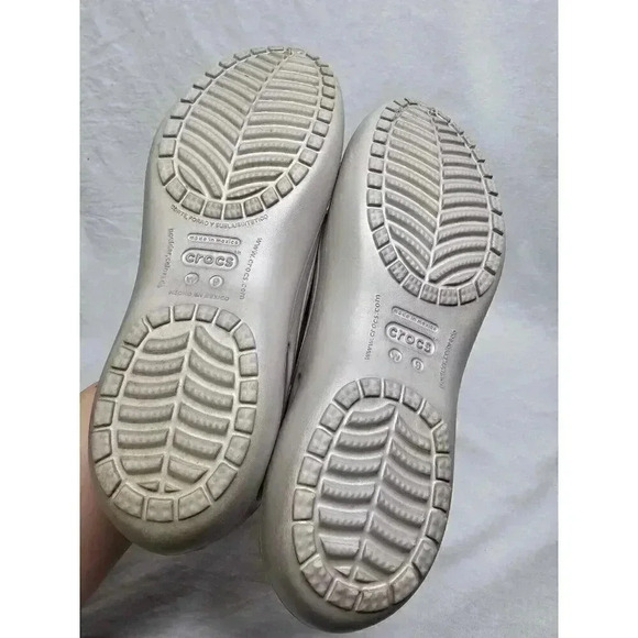 Crocs Silver Women's Kadee Slingback Flats Ballerina Slip on Shoes Sz 9 Women's - Picture 3 of 10